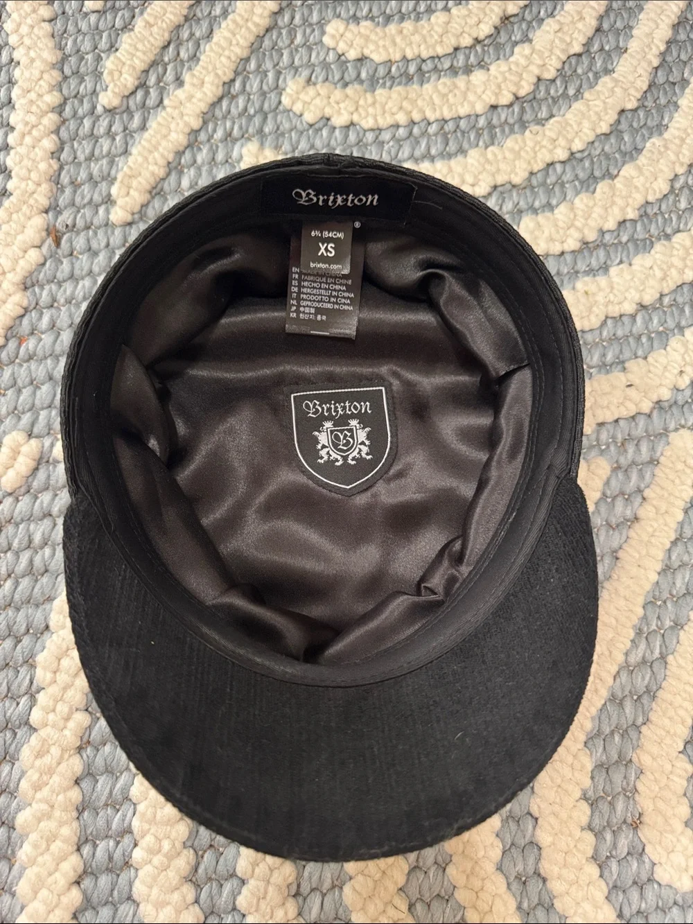 Brixton Albany Black Fiddler Cap XS 54cm Women's Greek Fisherman Hat